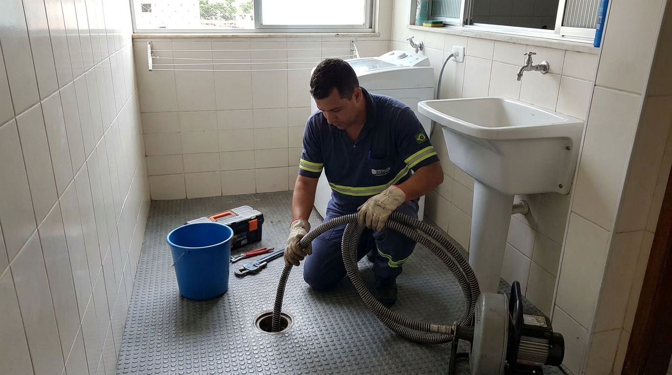 Desentupimento de ralo residencial em Goiânia‑GO