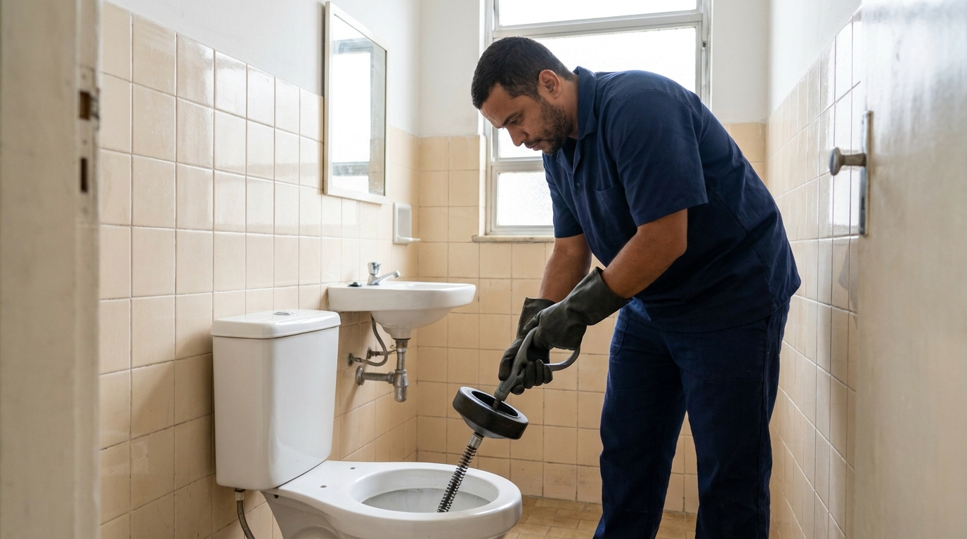 Desentupimento de vaso residencial em Goiânia‑GO
