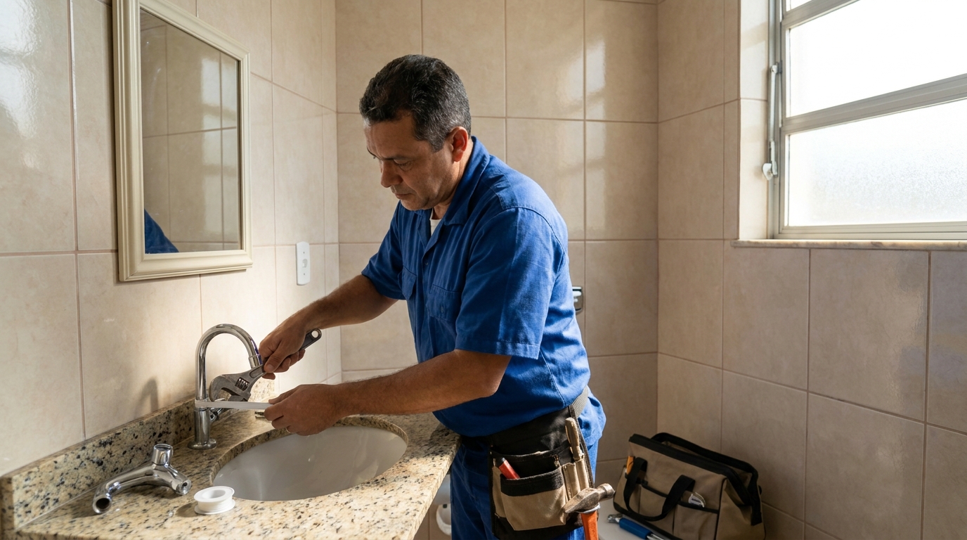 Instalação de torneira de banheiro em Goiânia‑GO