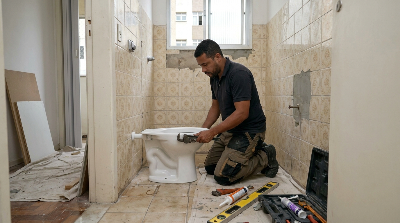 Instalação de vaso sanitário profissional em Goiânia‑GO
